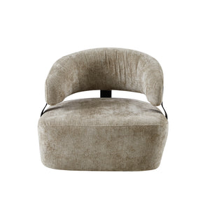 Textured Fabric Accent Chair with Metal Detail