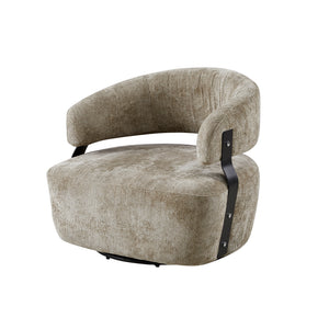 Textured Fabric Accent Chair with Metal Detail