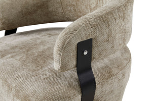 Textured Fabric Accent Chair with Metal Detail