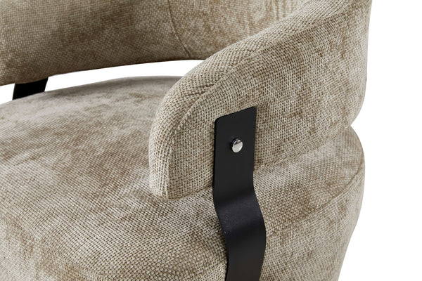 Textured Fabric Accent Chair with Metal Detail
