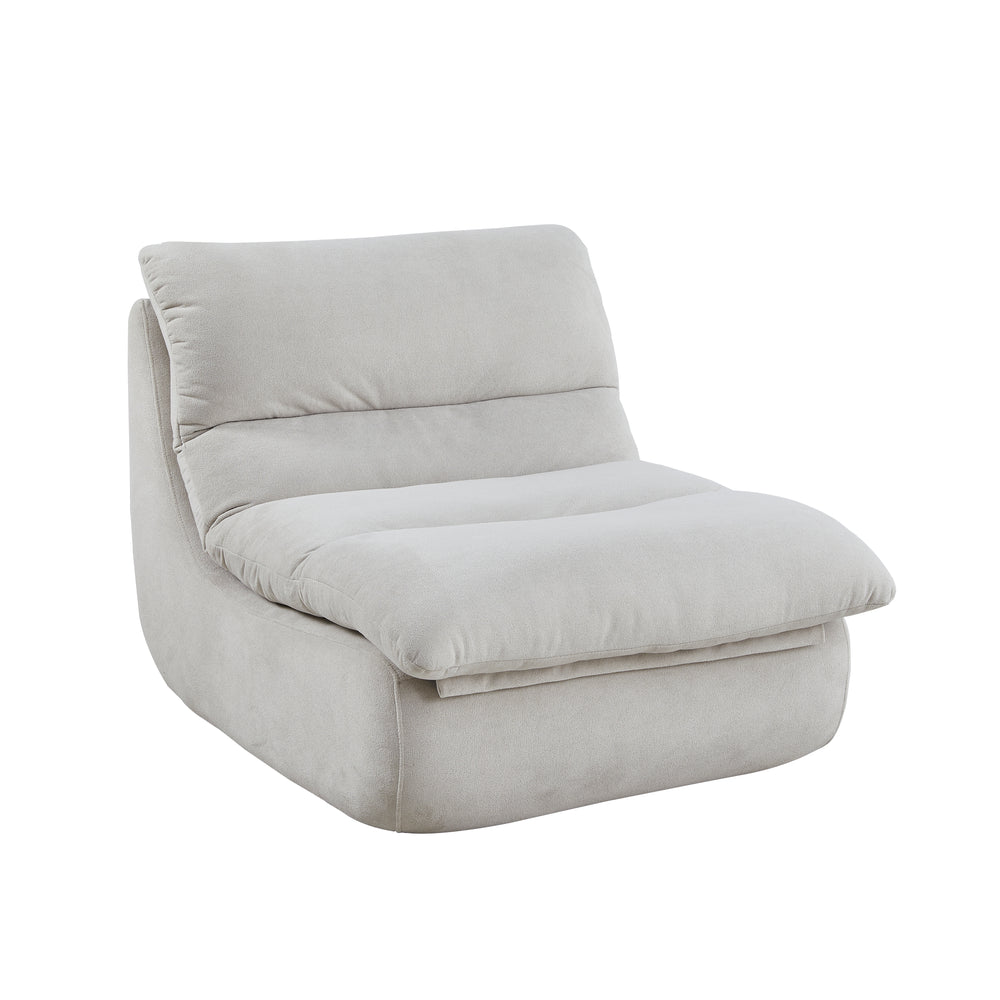 Minimalist Armless Lounge Chair in Light Beige (test)