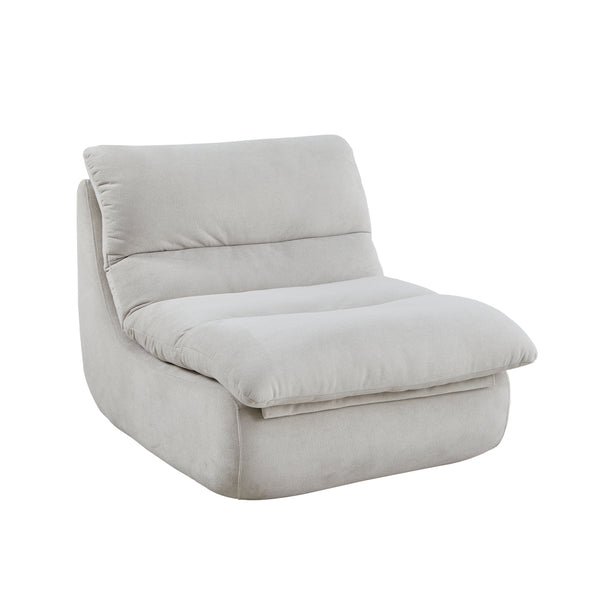 Minimalist Armless Lounge Chair in Light Beige (test)