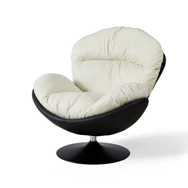 Modern Black & White Swivel Chair