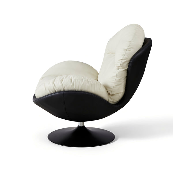 Modern Black & White Swivel Chair